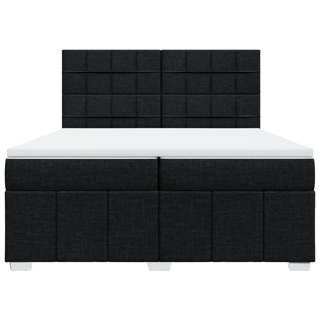 vidaXL Boxspring met matras stof zwart 200x200 cm, foto 4