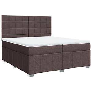 Box spring postel s matrací tmavě hnědá 200x200 cm textil - obrázek 2