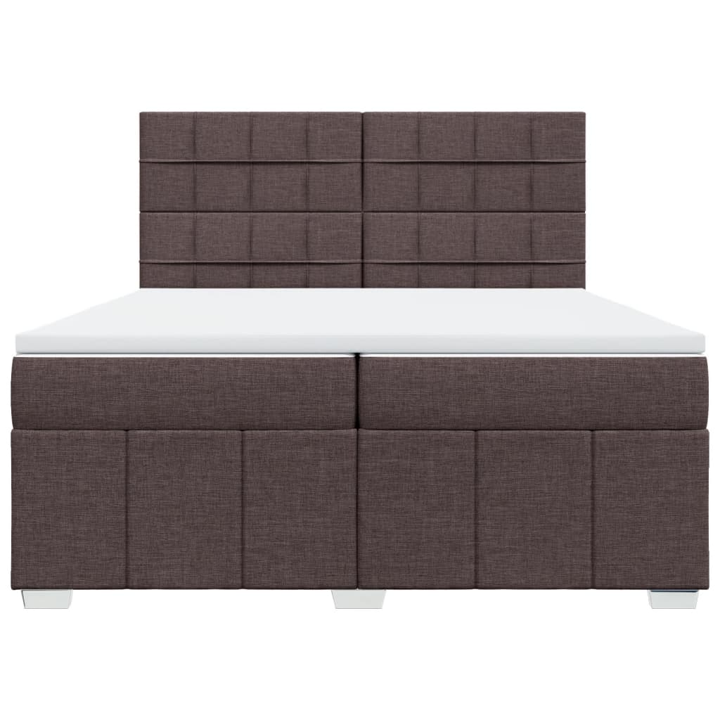 vidaXL Boxspring met matras stof donkerbruin 200x200 cm bruin, foto 4