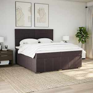 Box spring postel s matrací tmavě hnědá 200x200 cm textil - obrázek 3