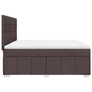 Box spring postel s matrací tmavě hnědá 200x200 cm textil - obrázek 5