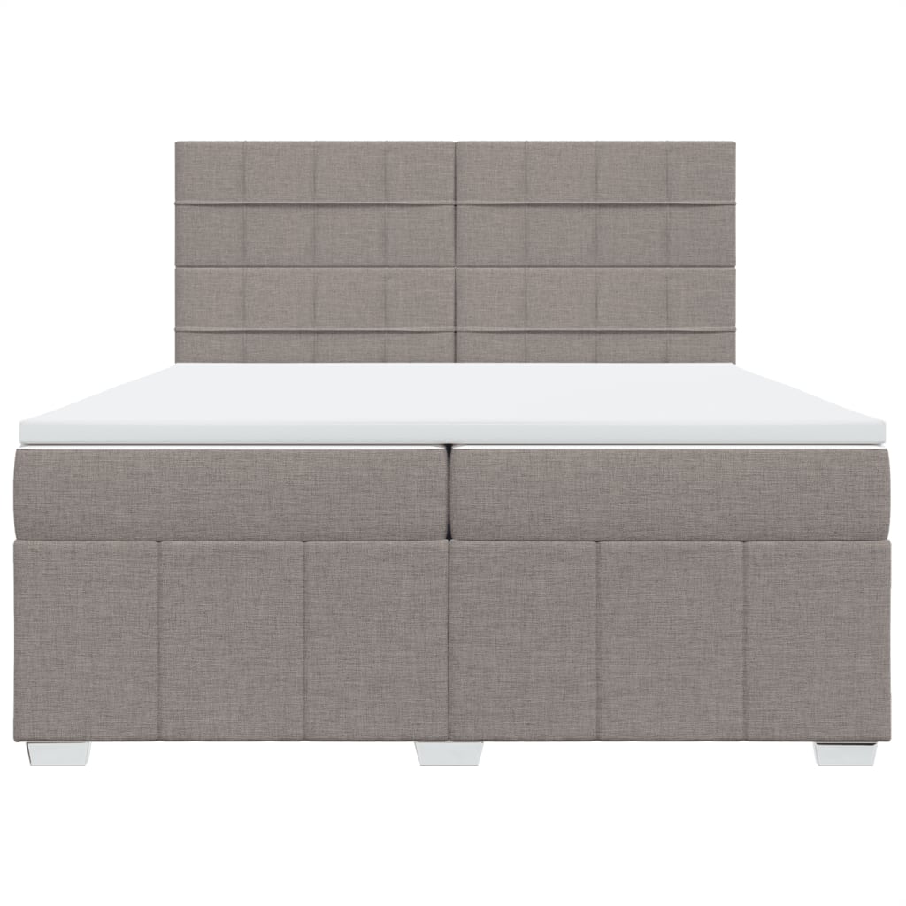 vidaXL Boxspring met matras stof taupe 200x200 cm, foto 4