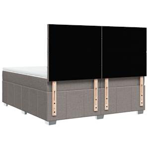Box spring postel s matrací taupe 200x200 cm textil - obrázek 6