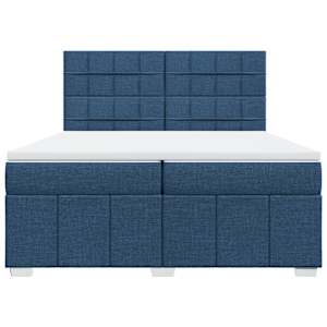 Box spring postel s matrací modrá 200x200 cm textil - obrázek 4