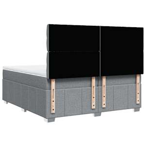 Box spring postel s matrací světle šedá 200 x 200 cm textil - obrázek 6