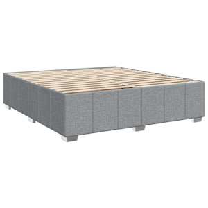 Box spring postel s matrací světle šedá 200 x 200 cm textil - obrázek 8