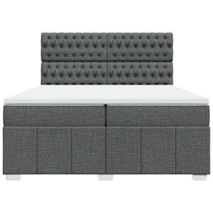 Box spring postel s matrací tmavě šedá 200x200 cm textil - obrázek 4