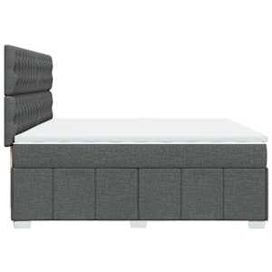 Box spring postel s matrací tmavě šedá 200x200 cm textil - obrázek 5