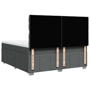 Box spring postel s matrací tmavě šedá 200x200 cm textil - obrázek 6