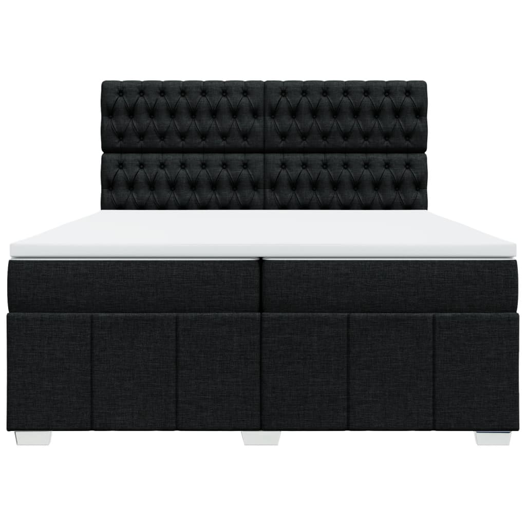vidaXL Boxspring met matras stof zwart 200x200 cm, foto 4