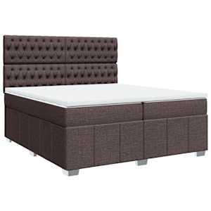 Box spring postel s matrací tmavě hnědá 200x200 cm textil - obrázek 2