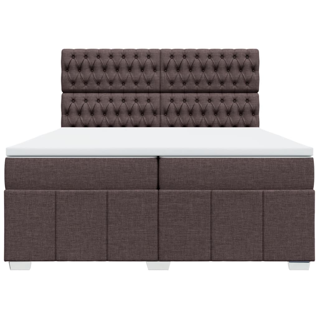 vidaXL Boxspring met matras stof donkerbruin 200x200 cm bruin, foto 4