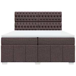 Box spring postel s matrací tmavě hnědá 200x200 cm textil - obrázek 4