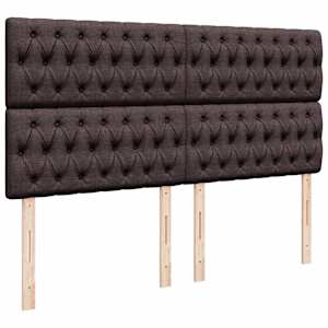 Box spring postel s matrací tmavě hnědá 200x200 cm textil - obrázek 7