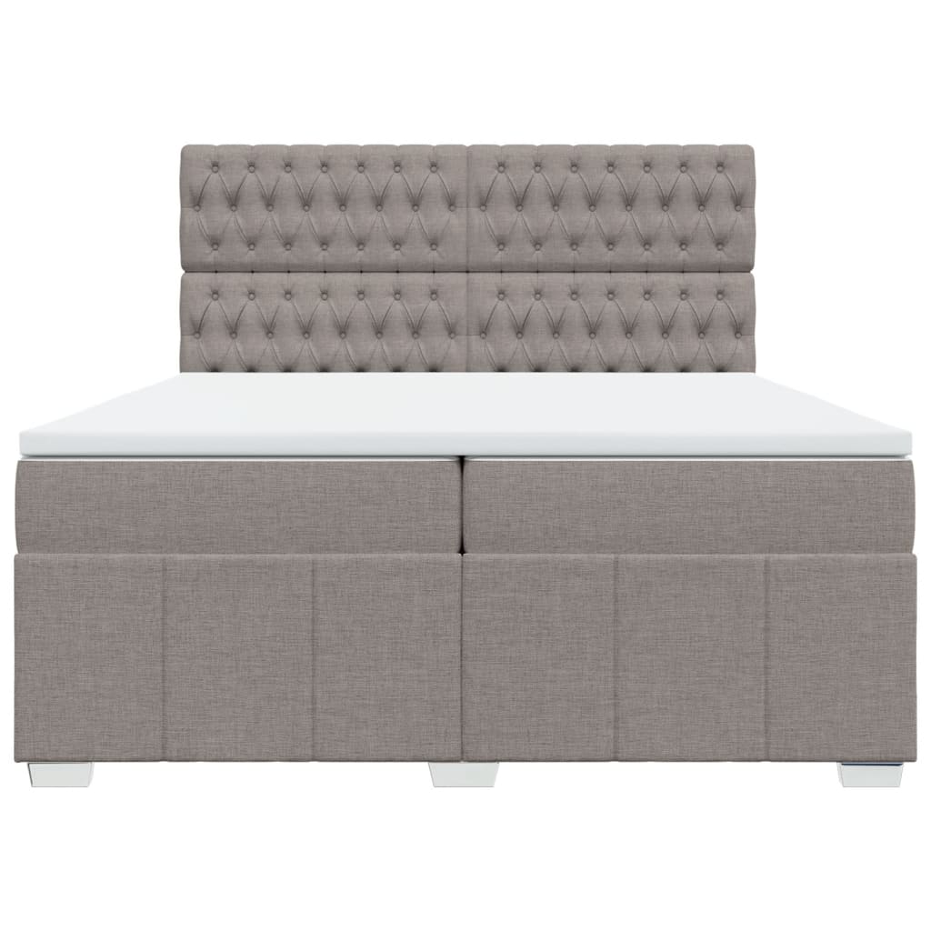 vidaXL Boxspring met matras stof taupe 200x200 cm, foto 4