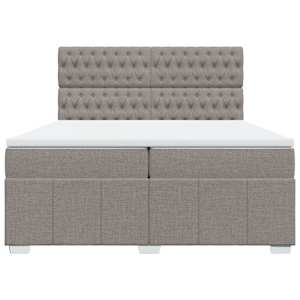 Box spring postel s matrací taupe 200x200 cm textil - obrázek 4