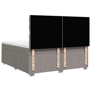 Box spring postel s matrací taupe 200x200 cm textil - obrázek 6