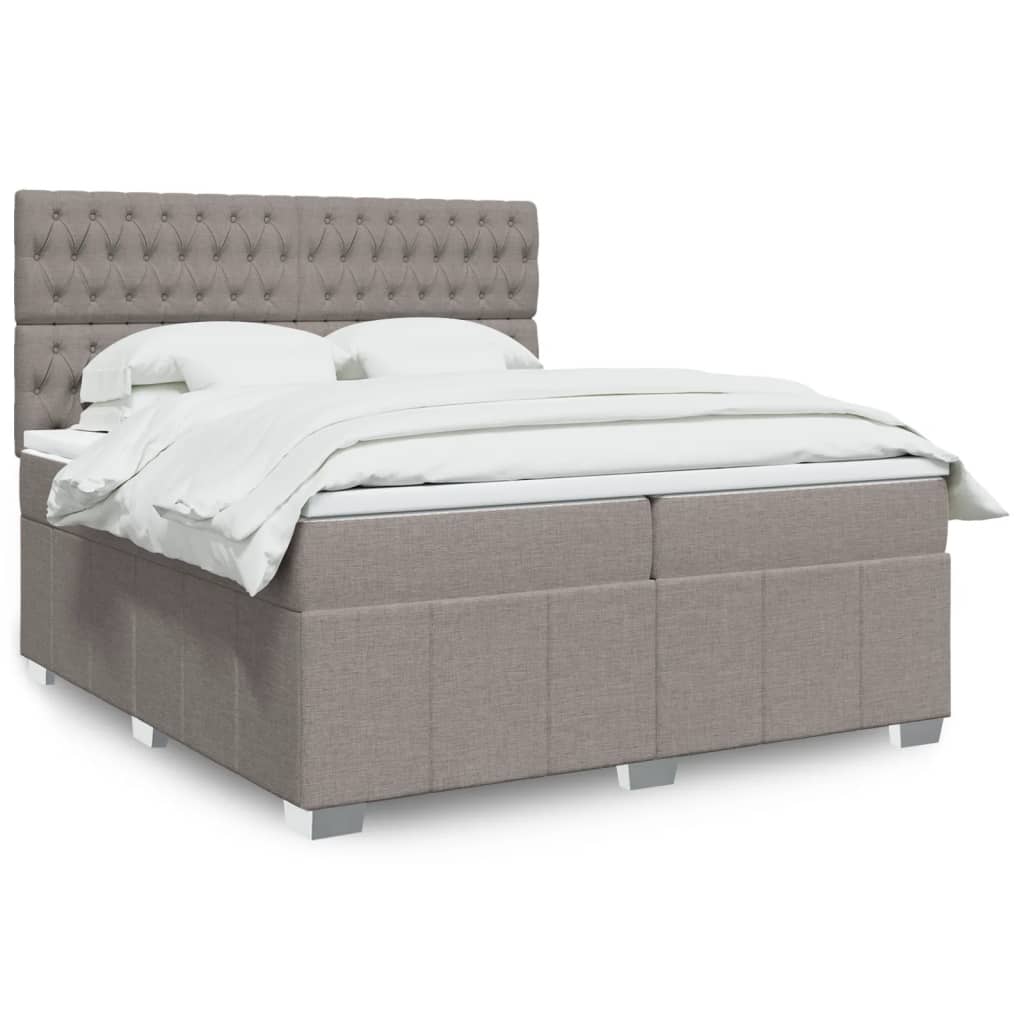 Boxspringbett mit Matratze Taupe 200×200 cm Stoff