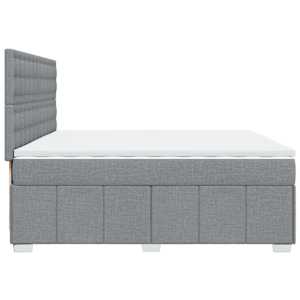 Box spring postel s matrací světle šedá 200 x 200 cm textil - obrázek 5