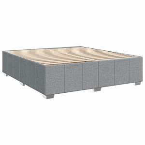 Box spring postel s matrací světle šedá 200 x 200 cm textil - obrázek 8