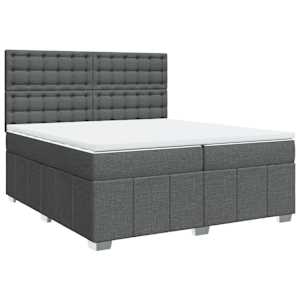 Box spring postel s matrací tmavě šedá 200x200 cm textil - obrázek 2