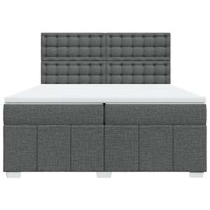 Box spring postel s matrací tmavě šedá 200x200 cm textil - obrázek 4