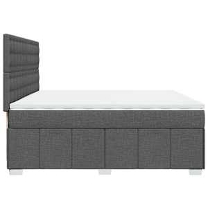 Box spring postel s matrací tmavě šedá 200x200 cm textil - obrázek 5