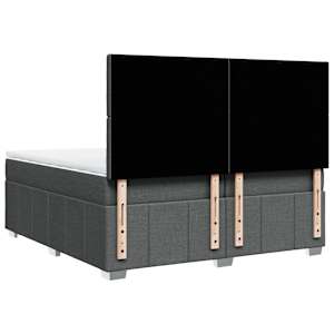 Box spring postel s matrací tmavě šedá 200x200 cm textil - obrázek 6