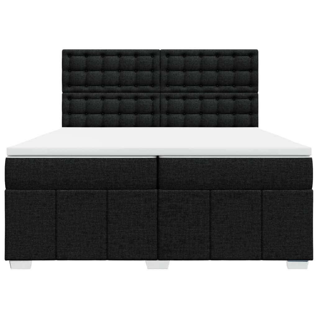 vidaXL Boxspring met matras stof zwart 200x200 cm, foto 4