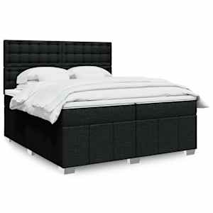 Box spring postel s matrací černá 200x200 cm textil - obrázek 1