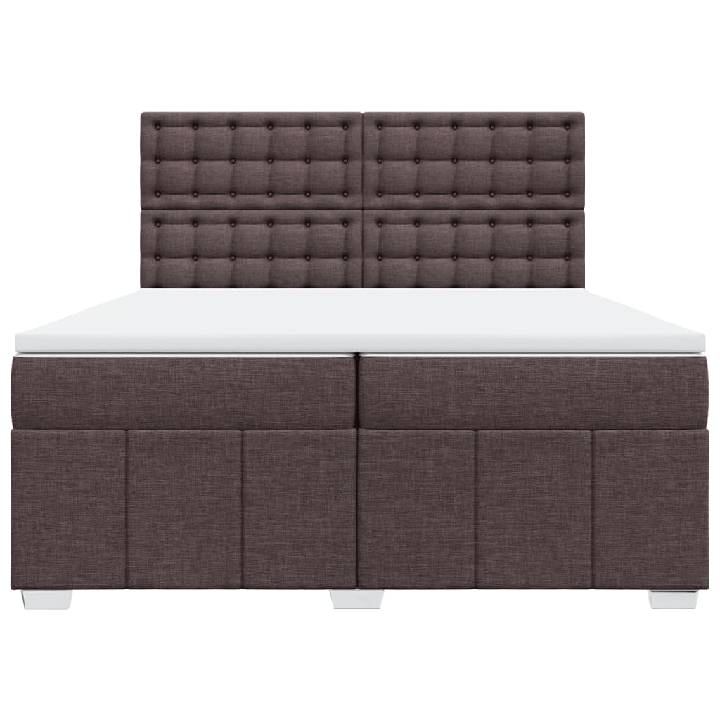 vidaXL Boxspring met matras stof donkerbruin 200x200 cm bruin, foto 4