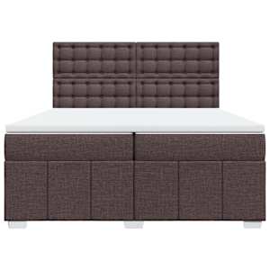 Box spring postel s matrací tmavě hnědá 200x200 cm textil - obrázek 4