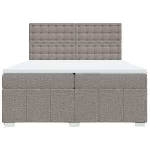Box spring postel s matrací taupe 200x200 cm textil - obrázek 4