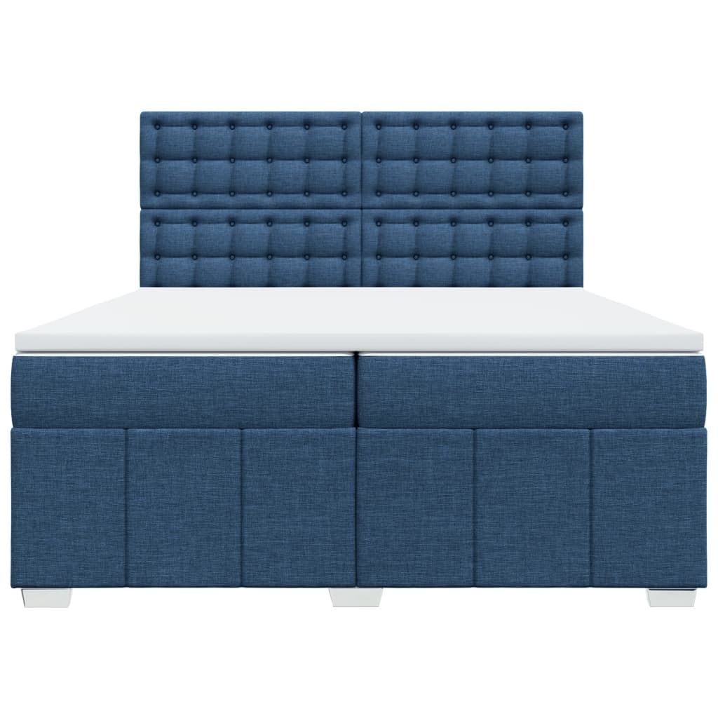 vidaXL Boxspring met matras stof blauw 200x200 cm, foto 4