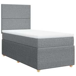 Box spring postel s matrací světle šedá 80 x 200 cm textil - obrázek 2