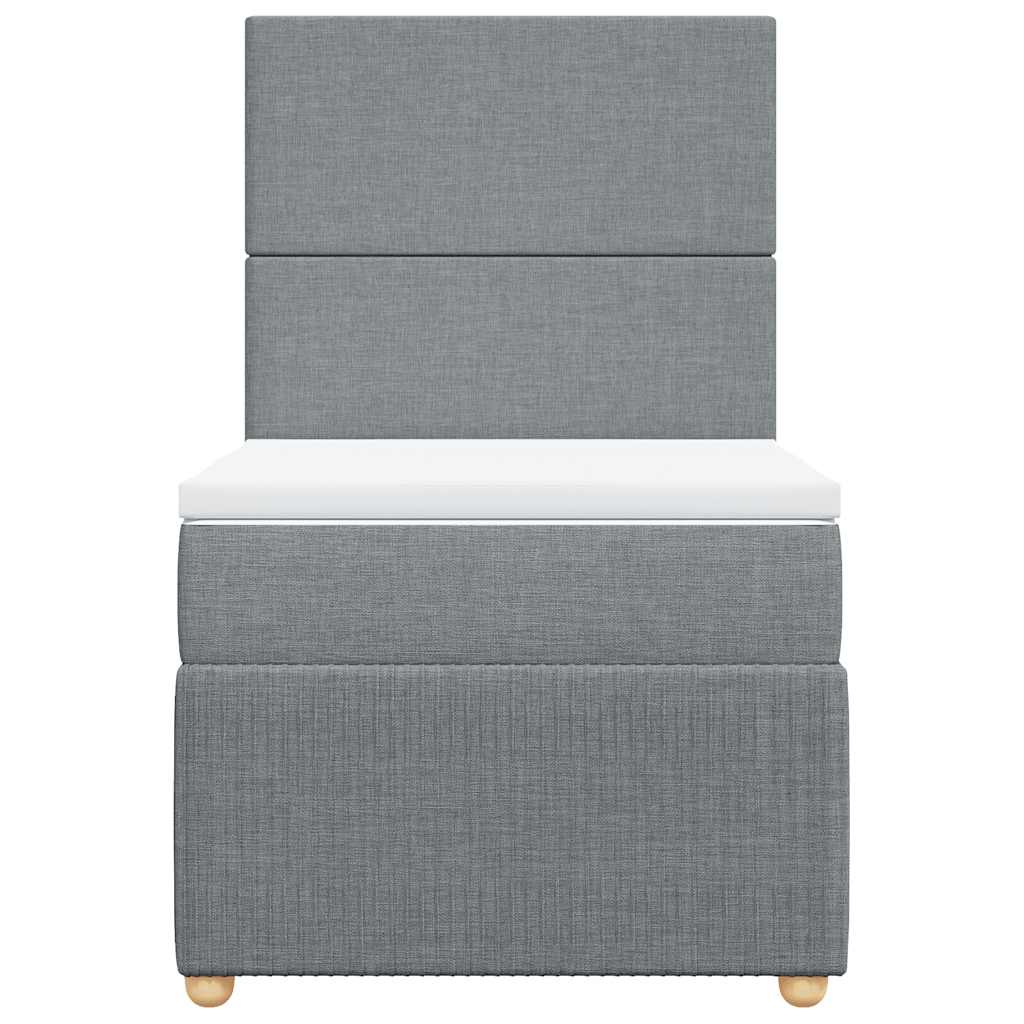 vidaXL Boxspring met matras stof lichtgrijs 80x200 cm grijs, foto 4