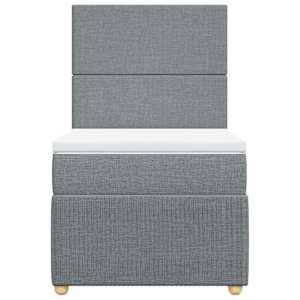 Box spring postel s matrací světle šedá 80 x 200 cm textil - obrázek 4