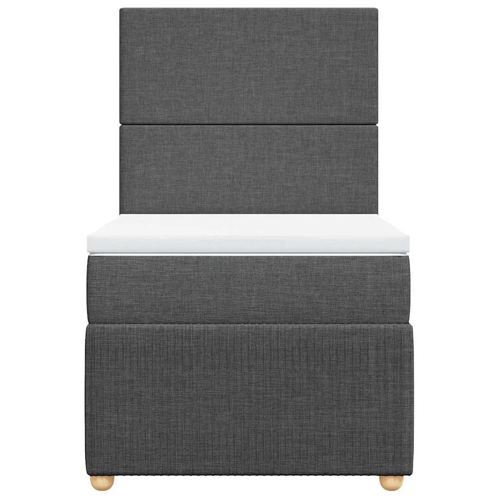 vidaXL Boxspring met matras stof donkergrijs 80x200 cm grijs, foto 4