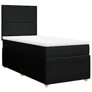 Box spring postel s matrací černá 80 x 200 cm textil - obrázek 2