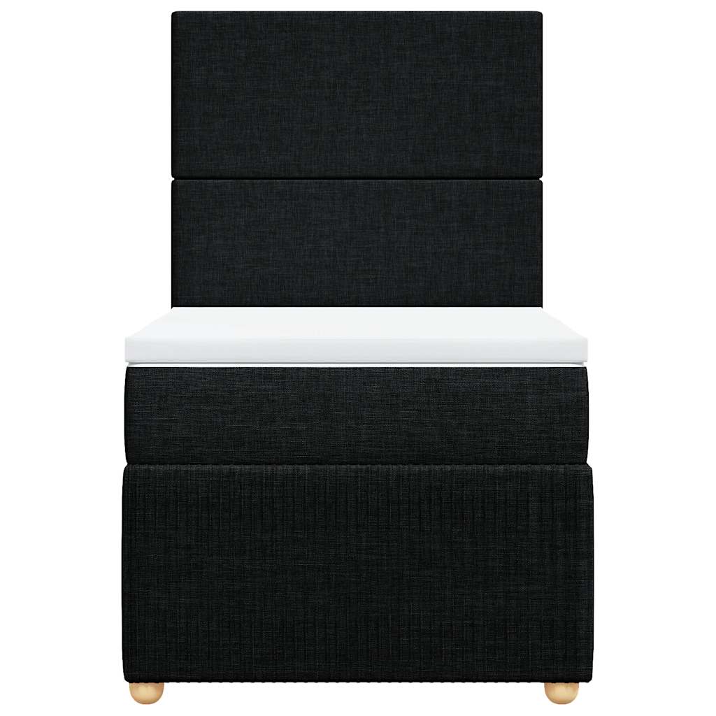 vidaXL Boxspring met matras stof zwart 80x200 cm, foto 4