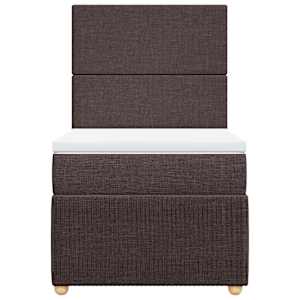 Box spring postel s matrací tmavě hnědá 80x200 cm textil - obrázek 4