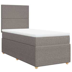 Box spring postel s matrací taupe 80x200 cm textil - obrázek 2