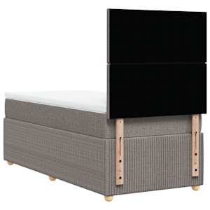 Box spring postel s matrací taupe 80x200 cm textil - obrázek 6