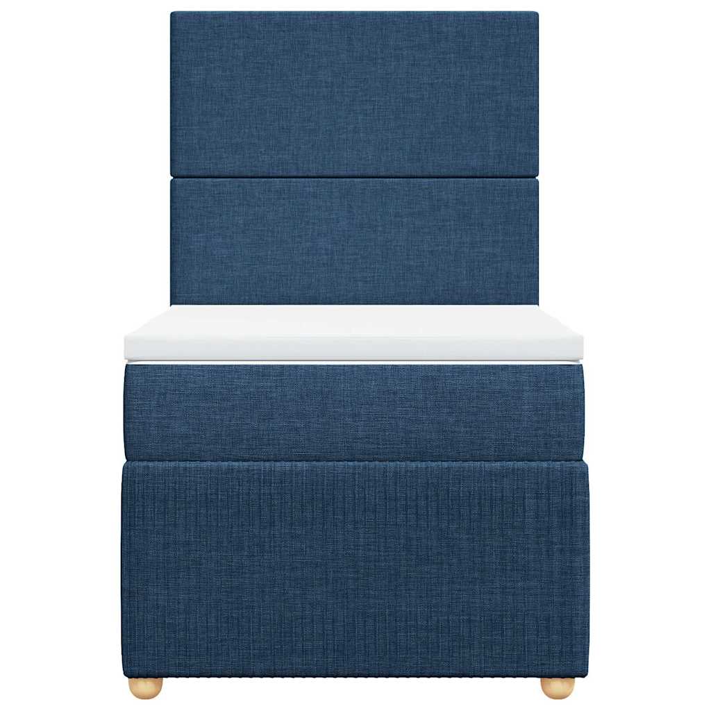 vidaXL Boxspring met matras stof blauw 80x200 cm, foto 4