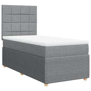 Box spring postel s matrací světle šedá 80 x 200 cm textil - obrázek 2