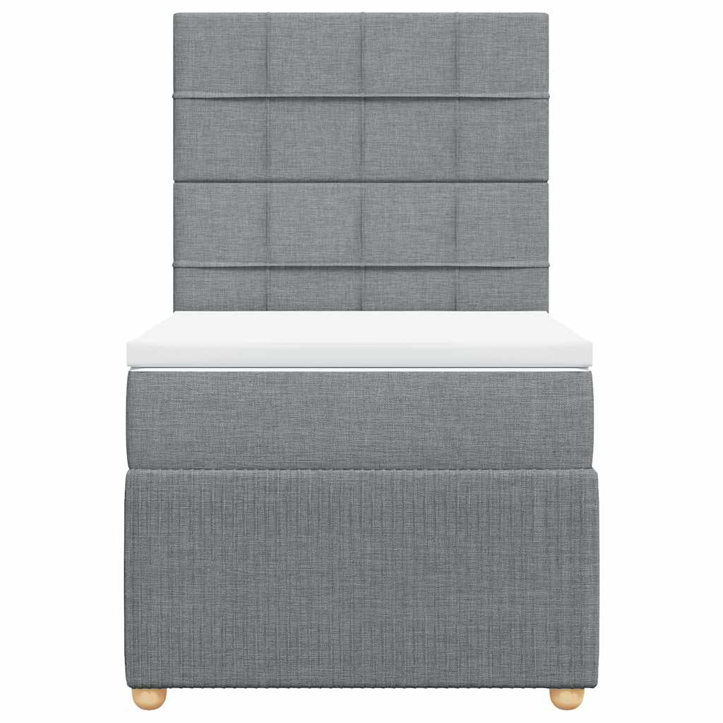 vidaXL Boxspring met matras stof lichtgrijs 80x200 cm grijs, foto 4