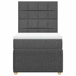 Box spring postel s matrací tmavě šedá 80 x 200 cm textil - obrázek 4