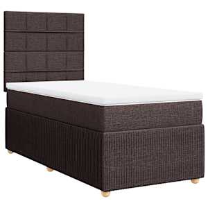 Box spring postel s matrací tmavě hnědá 80x200 cm textil - obrázek 2