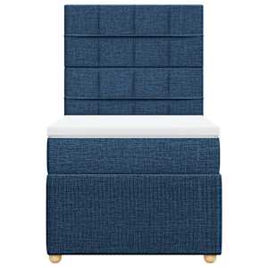 Box spring postel s matrací modrá 80x200 cm textil - obrázek 4