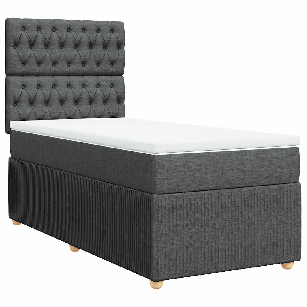 Thumbnail - vidaXL Boxspringbett mit Matratze Dunkelgrau 80x200 cm Stoff